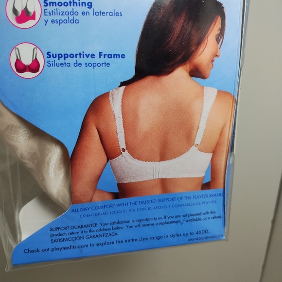 Playtex 18 Hour Bra 4693 Ultimate Shoulder Comfort Wirefree Size 38B Beige New - Picture 10 of 11